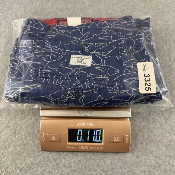 Vineyard Vines Men's Navy Blue Fish Print Cotton Shorts Size 34 x 7 Casual Chino - Picture 9 of 10